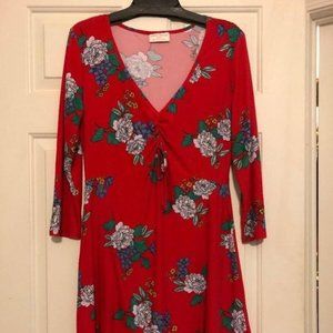 Womens Size XL Red dress with flowers